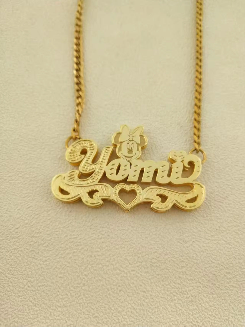 Custom name necklace with character